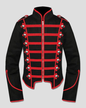 Red Black Gothic Steampunk Military Drummer Parade Jacket