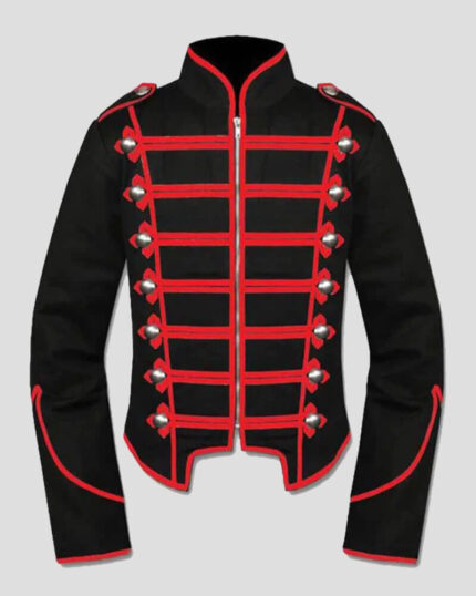 Red Black Gothic Steampunk Military Drummer Parade Jacket