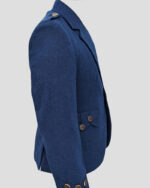 Men's Scottish Blue Tweed Kilt Jacket And Waistcoat