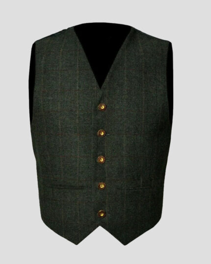 Trendy Scottish Tweed Argyle Kilt Jacket With Waistcoat/Vest