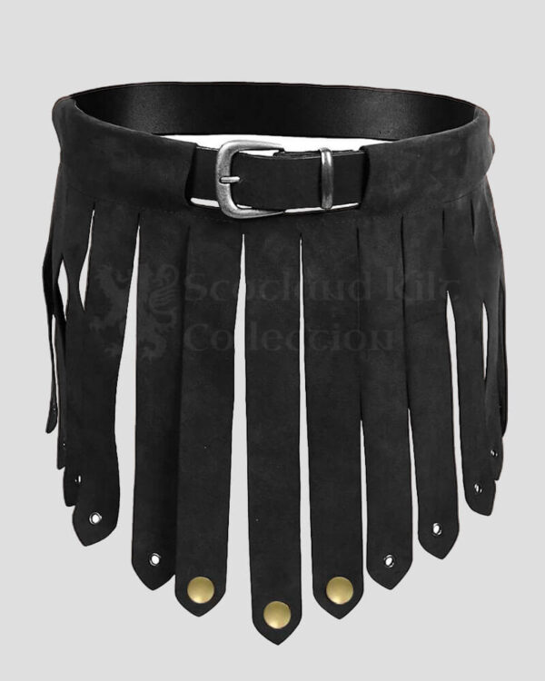 Black Leather Gladiator Kilt - Keanu kilt