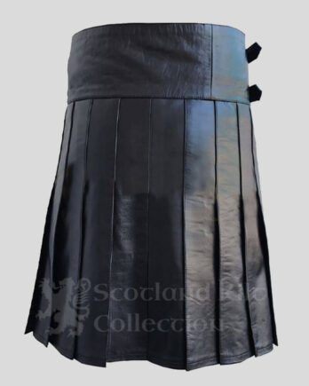 Black Leather Kilt with Detachable Front Pocket – Sexy kilt