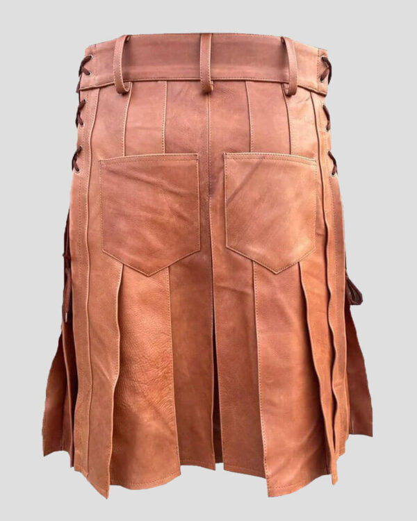 Handmade Scottish Brown Leather Kilt - William kilt