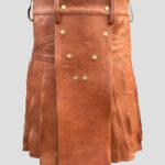 Handmade Scottish Brown Leather Kilt - William kilt