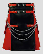 Red Gothic Leather Kilt Men - Gerard Butler Kilt