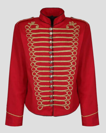 Stylish Red Napoleon Military Drummer Parade Jacket