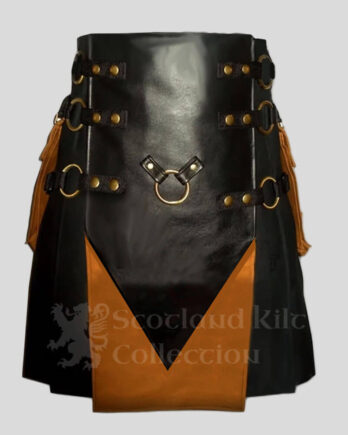 V Design Interchangeable Leather Kilt - sexy men in kilts