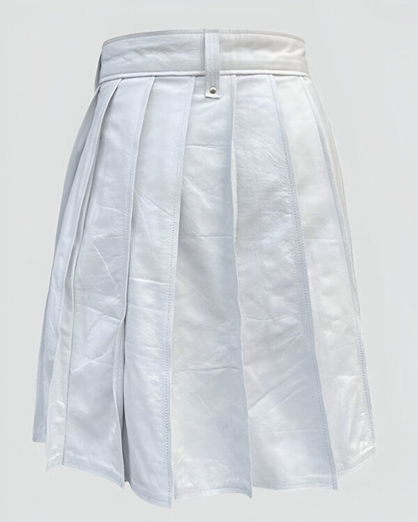 White Leather Kilt For Men - Oliver Kilt