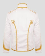 White Marching Band Drummer Jacket for Military Parades - Stylish and Durable Uniform for Professional Performances