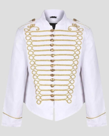 White Napoleon Military Drummer Parade Steampunk Jacket