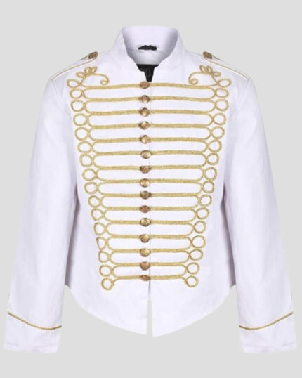 White Napoleon Military Drummer Parade Steampunk Jacket