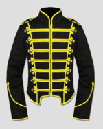 Yellow Black Gothic Steampunk Military Drummer Parade Jacket