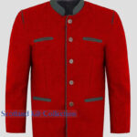 Amberg Red Bavarian Trachten Jacket - Oktoberfest Style