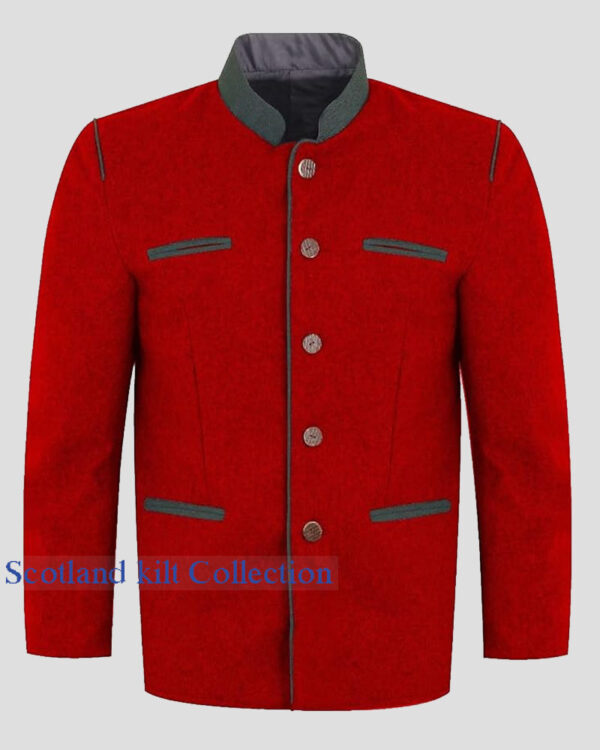 Amberg Red Bavarian Trachten Jacket - Oktoberfest Style