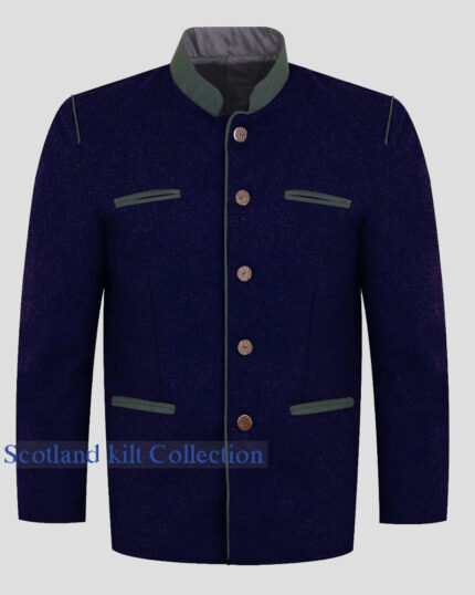 Augsburg Navy Blue Bavarian Trachten Wool Jacket