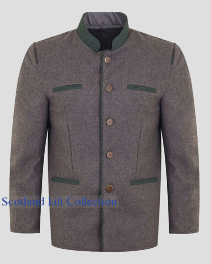 Würzburg Grey Trachten Jacket -Bavarian Oktoberfest Style