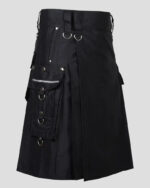 Black Punk Rock Gothic Utility Kilt