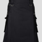 Black Punk Rock Gothic Utility Kilt