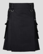 Black Punk Rock Gothic Utility Kilt