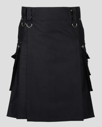 Black Punk Rock Gothic Utility Kilt