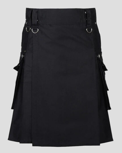 Black Punk Rock Gothic Utility Kilt