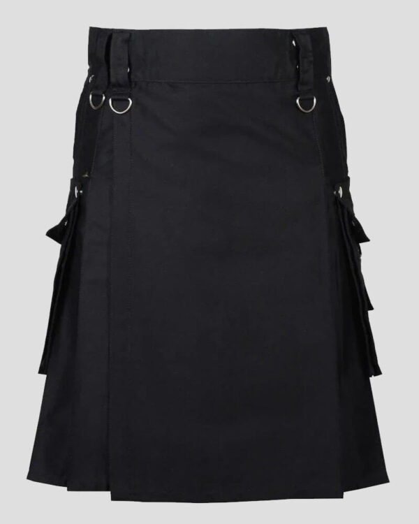 Black Punk Rock Gothic Utility Kilt – Bold & Edgy Style