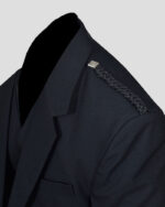 Black Serge Wool Argyle Jacket and 5-Button Vest