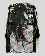 Men's Venom Kilt - Black & White Printed Design