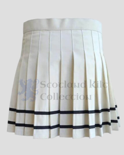 White and Black Women’s Fashion Kilt - Stylish & Chic