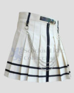 White and Black Women’s Fashion Kilt - Stylish & Chic