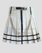 White and Black Women’s Fashion Kilt - Stylish & Chic
