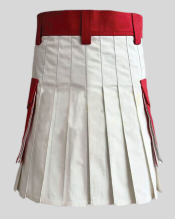 White & Red Two-Tone Utility Kilt