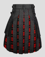 Black Denim Wallace Tartan Hybrid Kilt - Stylish & Durable Kilt