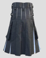 Black & White Hybrid Utility Kilt with Cargo Pockets - Stylish Design