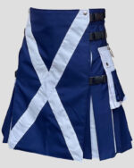 National Scottish Flag Hybrid Kilt - Handmade Cotton Scotland Kilt