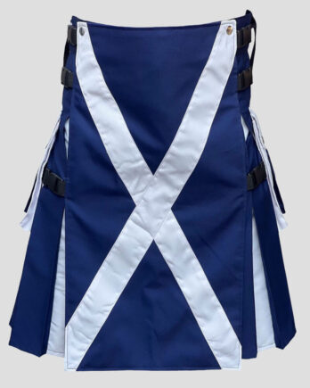 National Scottish Flag Hybrid Kilt - Handmade Cotton Scotland Kilt