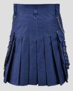 Navy Blue Deluxe Utility Kilt - Fashion Utility Kilt in Heavy Cotton