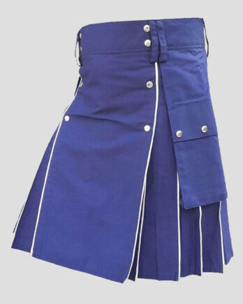 Royal Blue Scottish Utility Kilt for Men