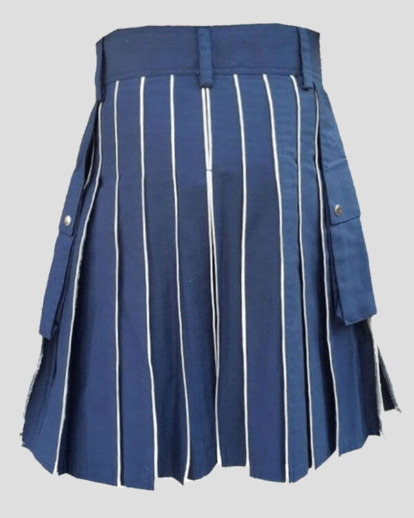 Royal Blue Scottish Utility Kilt For Men Utility kilt With White line