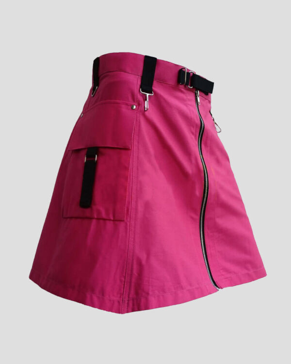 Blake Pink Utility Kilt - Stylish Alternative Skirt