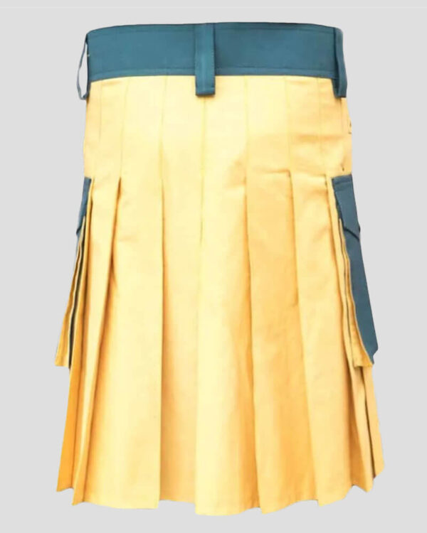 Green & Yellow Hybrid Kilt - Classic Two-Tone Modern Style Kilt