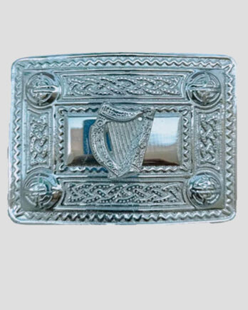 Harp Badge Chrome Kilt Belt Buckle