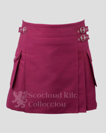 Aileen Maroon Women’s Utility Kilt with Cargo Pockets