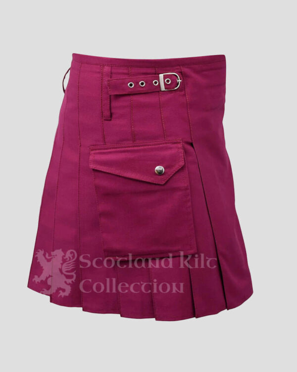 Aileen Maroon Women’s Utility Kilt with Cargo Pockets