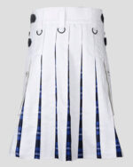 Men's White Cotton Utility Hybrid Kilt - American Patriot Tartan