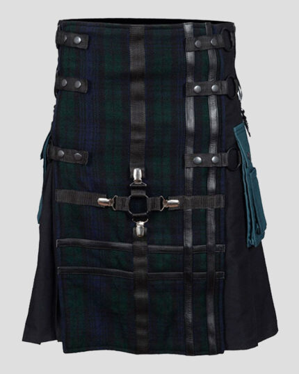 Modern Black Watch Tartan Hybrid Gothic Kilt