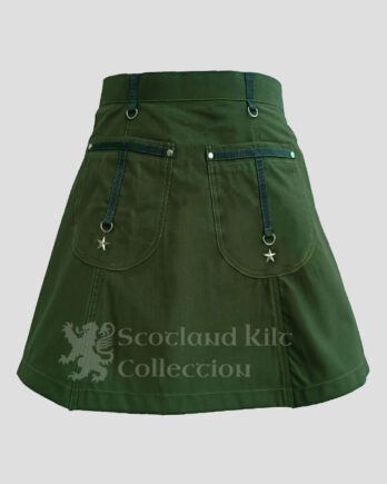 Olive Green Women Utility Kilt