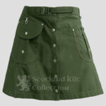 Olive Green Women Utility Kilt