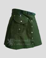 Olive Green Women Utility Kilt