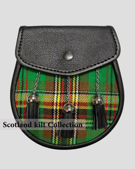Scottish Tara Murphy Tartan Sporran with Leather & Chain Strap